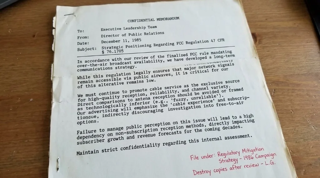 FCC broadcast mandate — federal law requiring all networks to broadcast over public airwaves for free